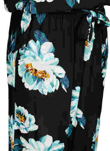 Ærmeløs jumpsuit i viskose, Black Big Flower, Packshot image number 3