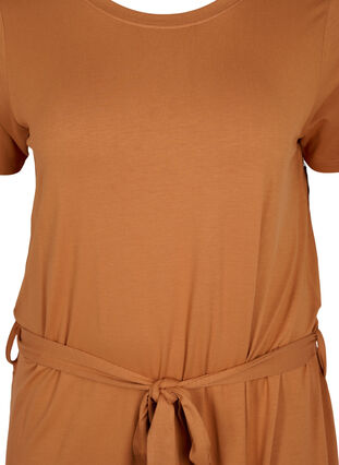 Kortærmet kjole med taljebælte, Pecan Brown, Packshot image number 2