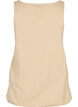 Ensfarvet bomulds top med elastik i bunden, Humus, Packshot image number 1