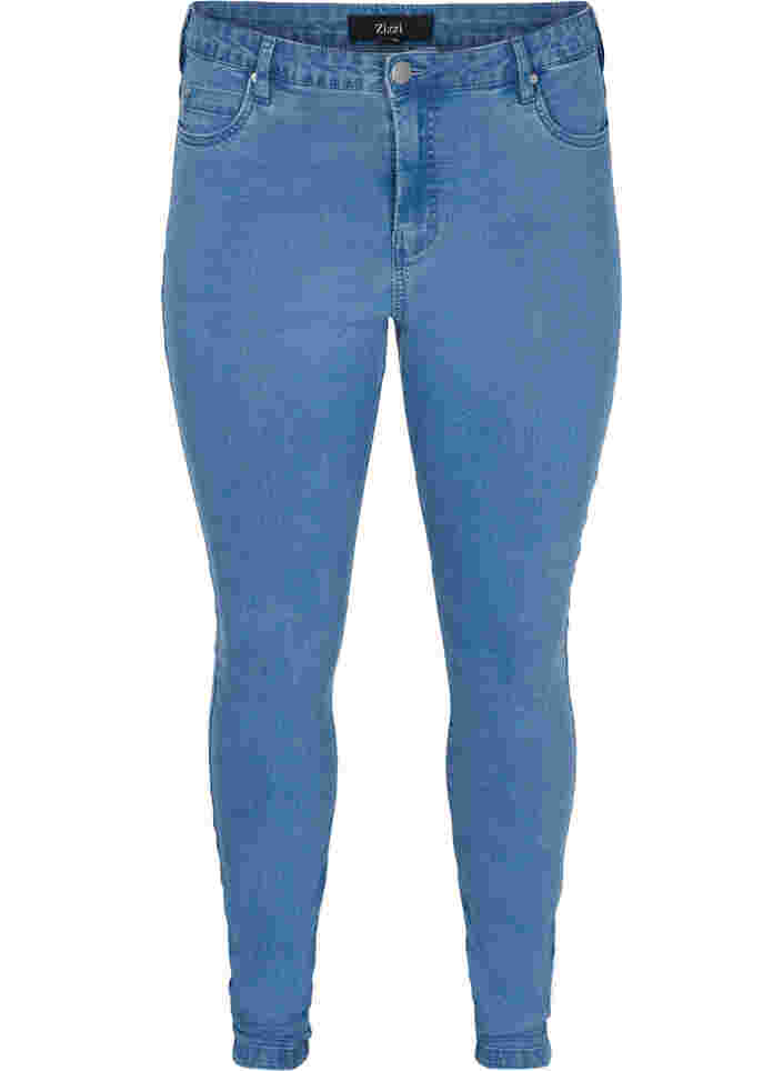 Højtaljede super slim Amy jeans, Light blue, Packshot