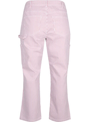 Stribede cargo jeans med straight fit, Rose White Stripe, Packshot image number 1