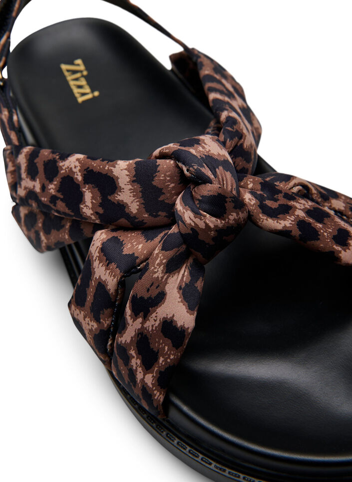 Sandal med knudedetalje, Brun, Packshot image number 3