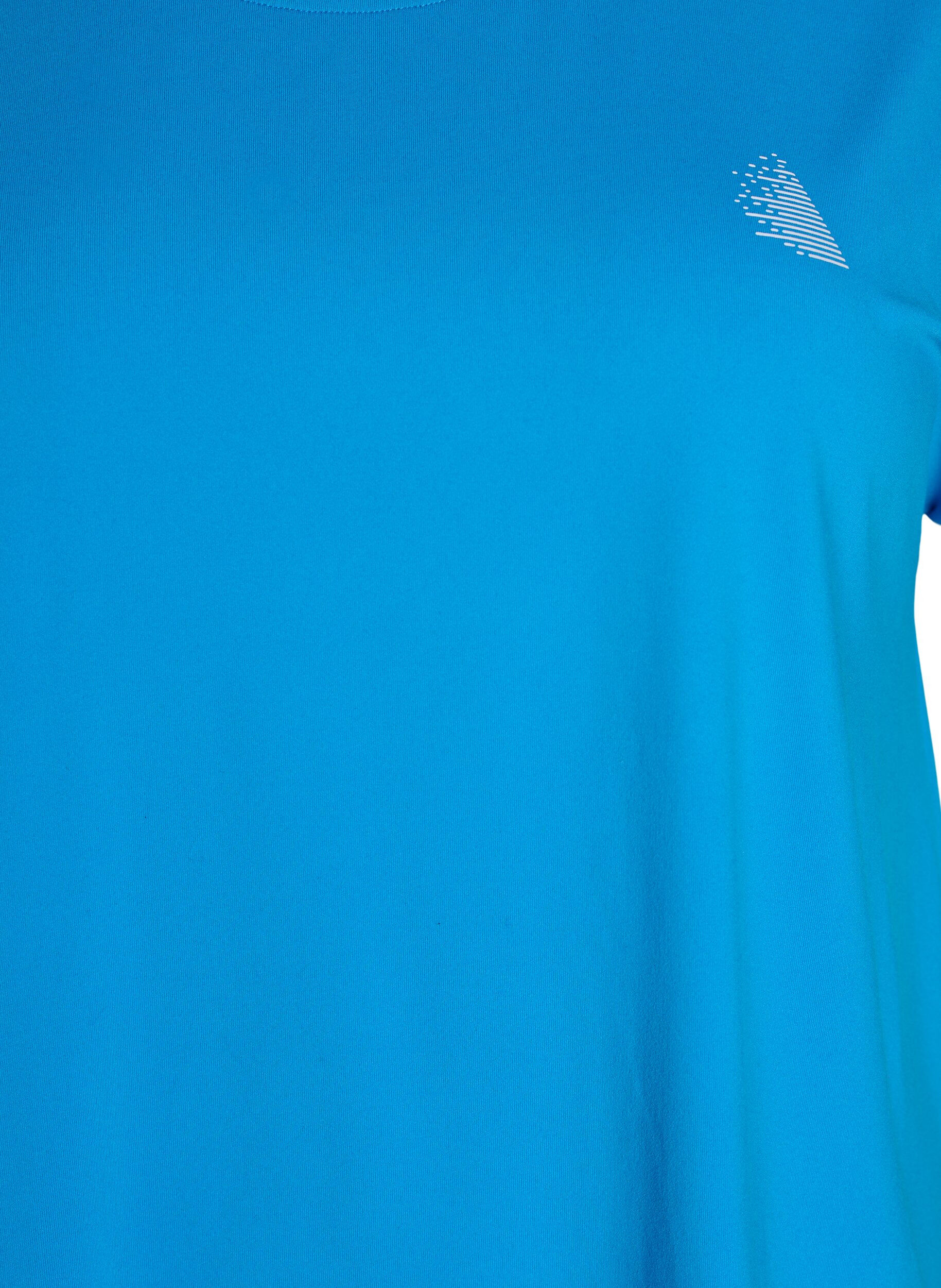 ZizziEnsfarvet tr&aelig;nings t-shirt, Bl&aring;, Packshot image number 2