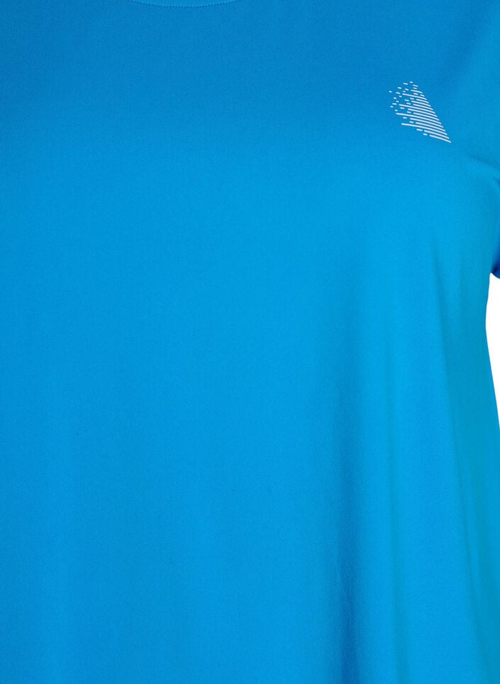 Ensfarvet tr&aelig;nings t-shirt, Bl&aring;, Packshot image number 2