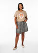 T-shirt med blomstret printdetalje, Beige, Model image number 1