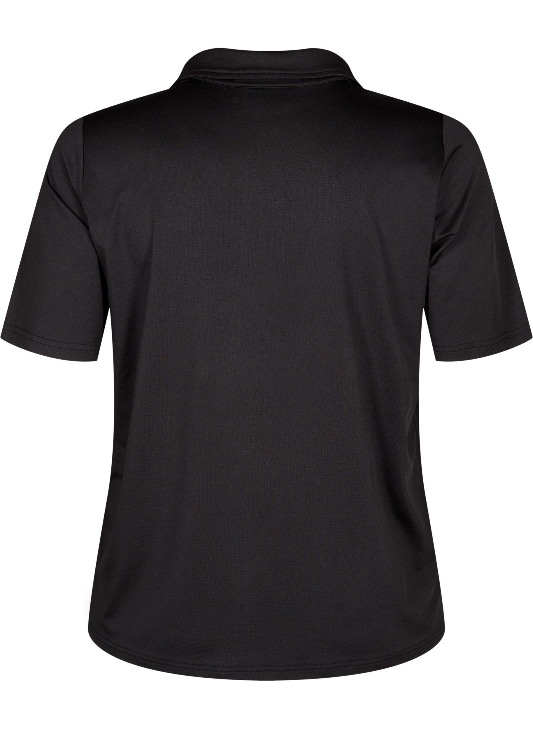 Zizzi Polo t-shirt med v-hals, Black, Packshot image number 1