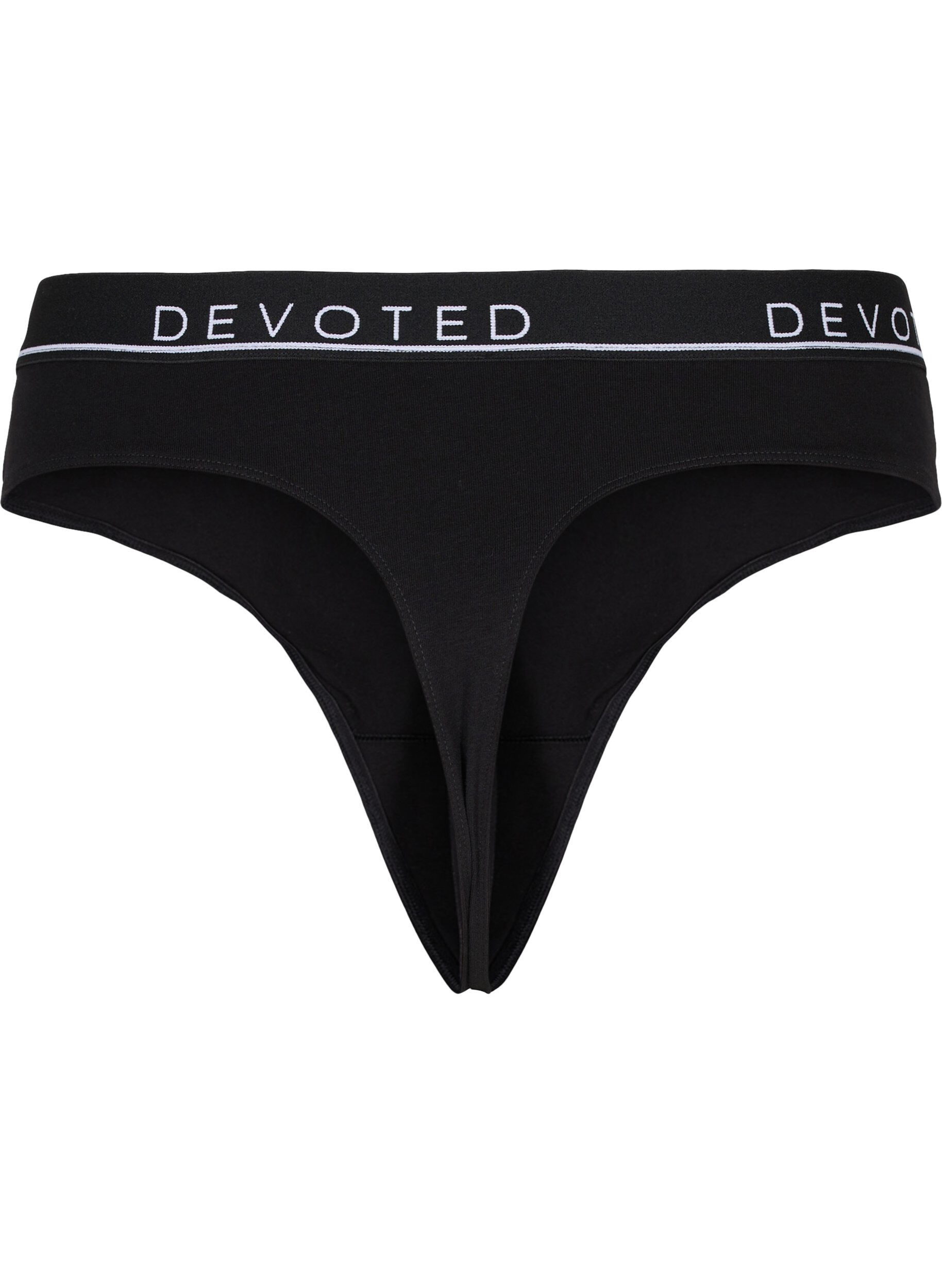 Zizzi Bomulds g-streng med regul&aelig;r talje, Sort, Packshot image number 1