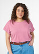 Kort&aelig;rmet t-shirt i bomuldsblanding, Lyser&oslash;d, Model image number 0