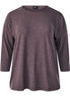 Jerseybluse med 3/4 &aelig;rmer, Brun, Packshot image number 0