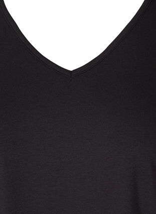 T-shirt med v-udskæring, Black, Packshot image number 2