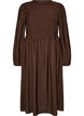 Midikjole i viskose med smock, Brun, Packshot image number 0