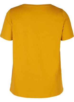 Økologisk bomulds t-shirt med a-form og tryk, Harvest Gold, Packshot image number 1