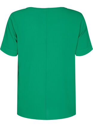 Kortærmet bluse med v-udskæring , Jolly Green, Packshot image number 1