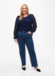 Blondebluse med lange ærmer, Navy Blazer, Model image number 3