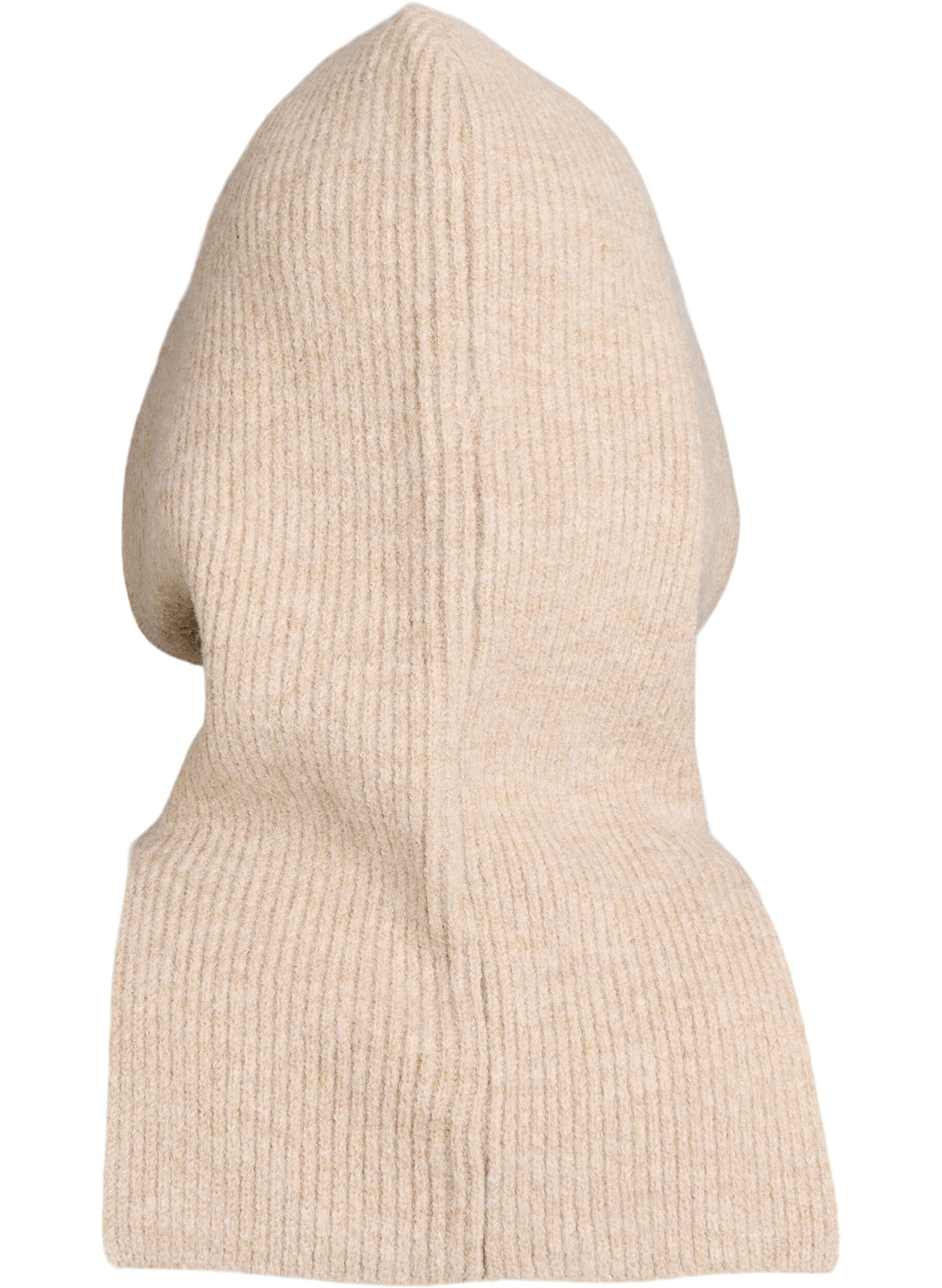 Zizzi Strikket balaclava med sn&oslash;rer, Beige, Packshot image number 1