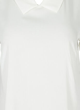 Viskose bluse med v-udskæring og krave, Snow White ASS, Packshot image number 2