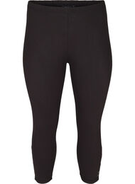 3/4 leggings med knapper, Sort