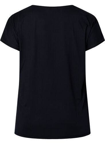 Kortærmet trænings t-shirt med print, Black/Pink Print, Packshot image number 1