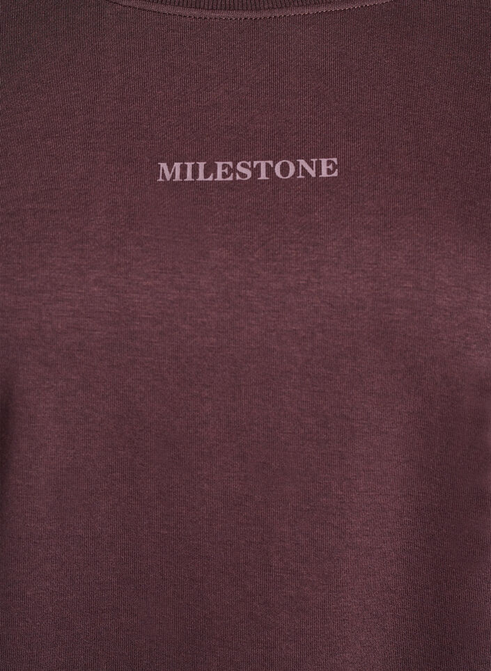 Sweatshirt med statement-detalje, Brun, Packshot