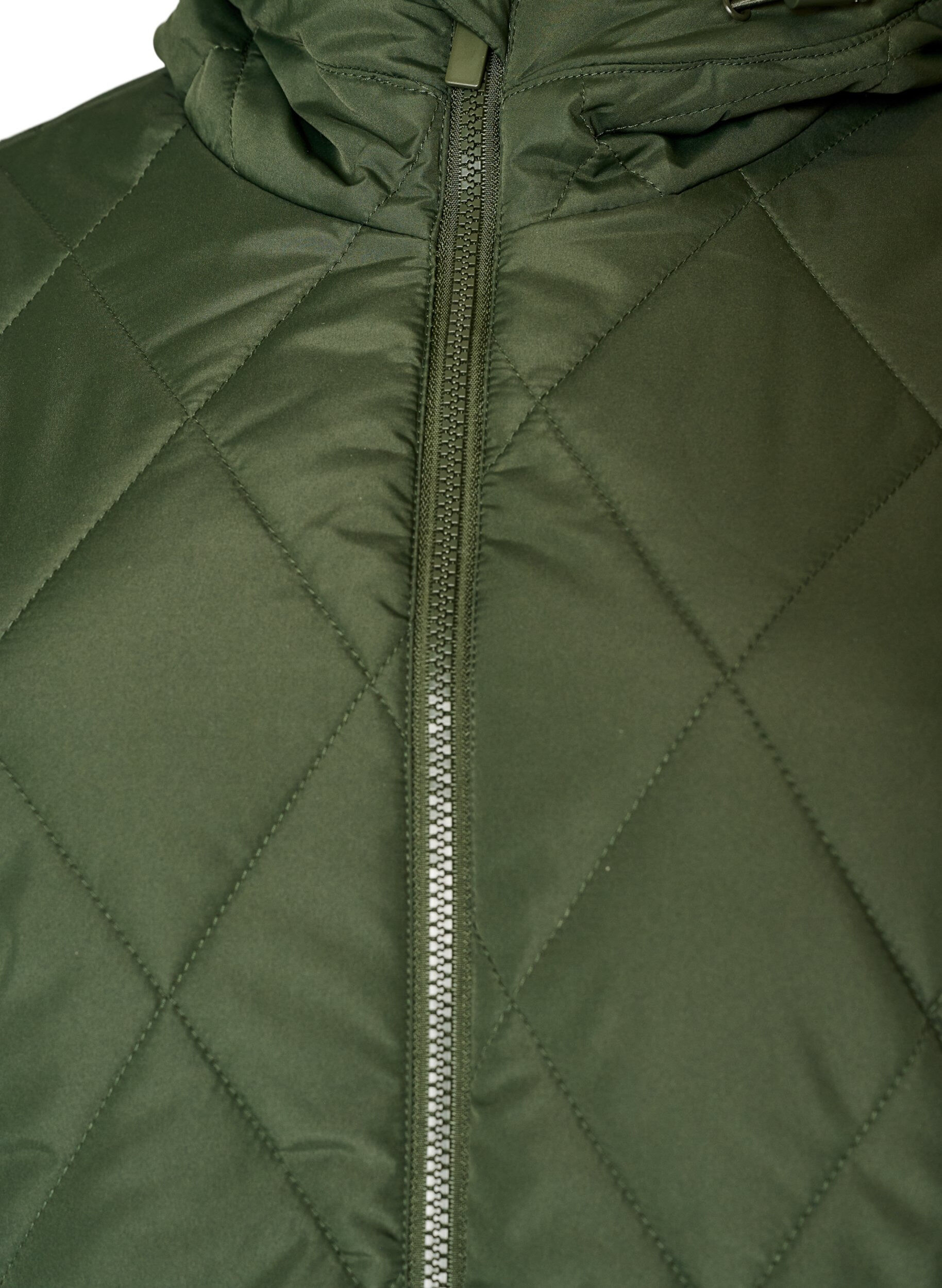 ZizziLet vatteret jakke med diamantquilt, Gr&oslash;n, Packshot image number 2
