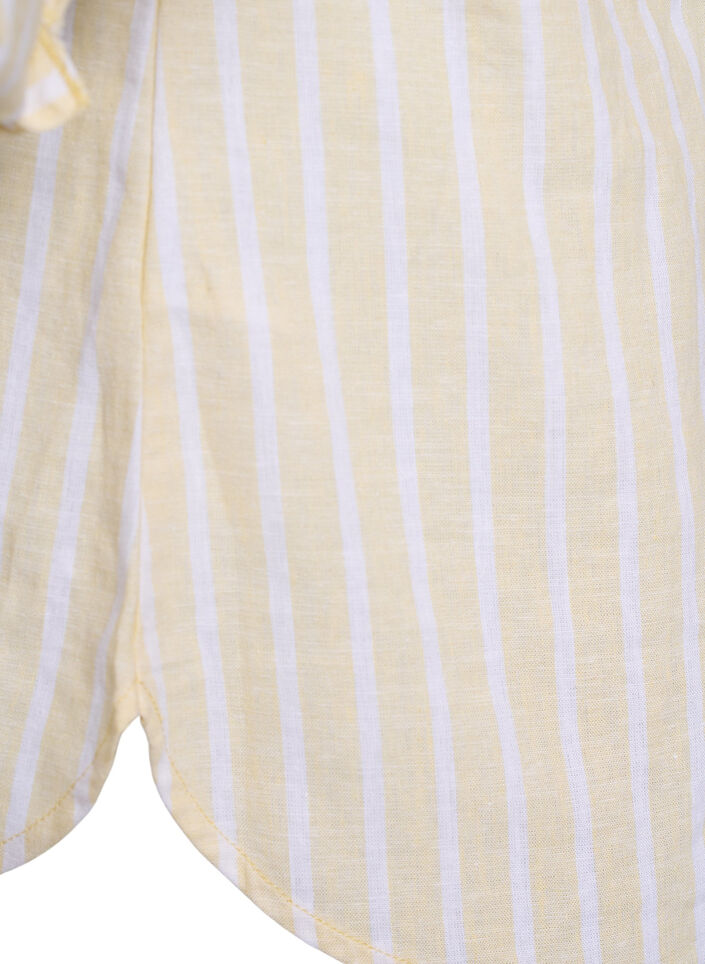 Skjorte i h&oslash;r og viskose med 3/4-&aelig;rmer, Beige, Packshot image number 3