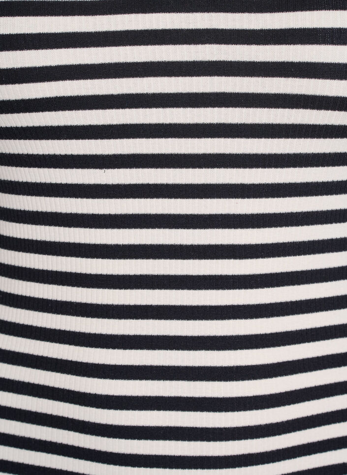 Stribet tanktop med ribstruktur, Sort, Packshot image number 2