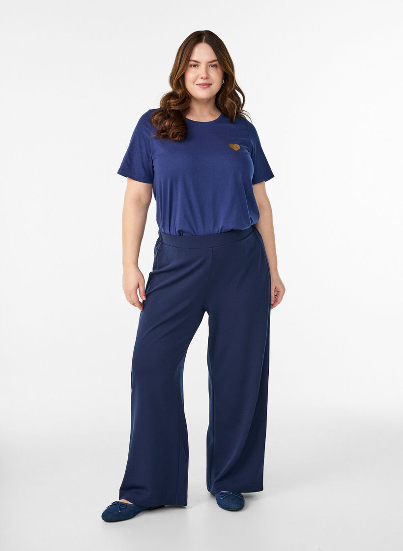 T-shirt med motiv, Bl&aring;, Model image number 1