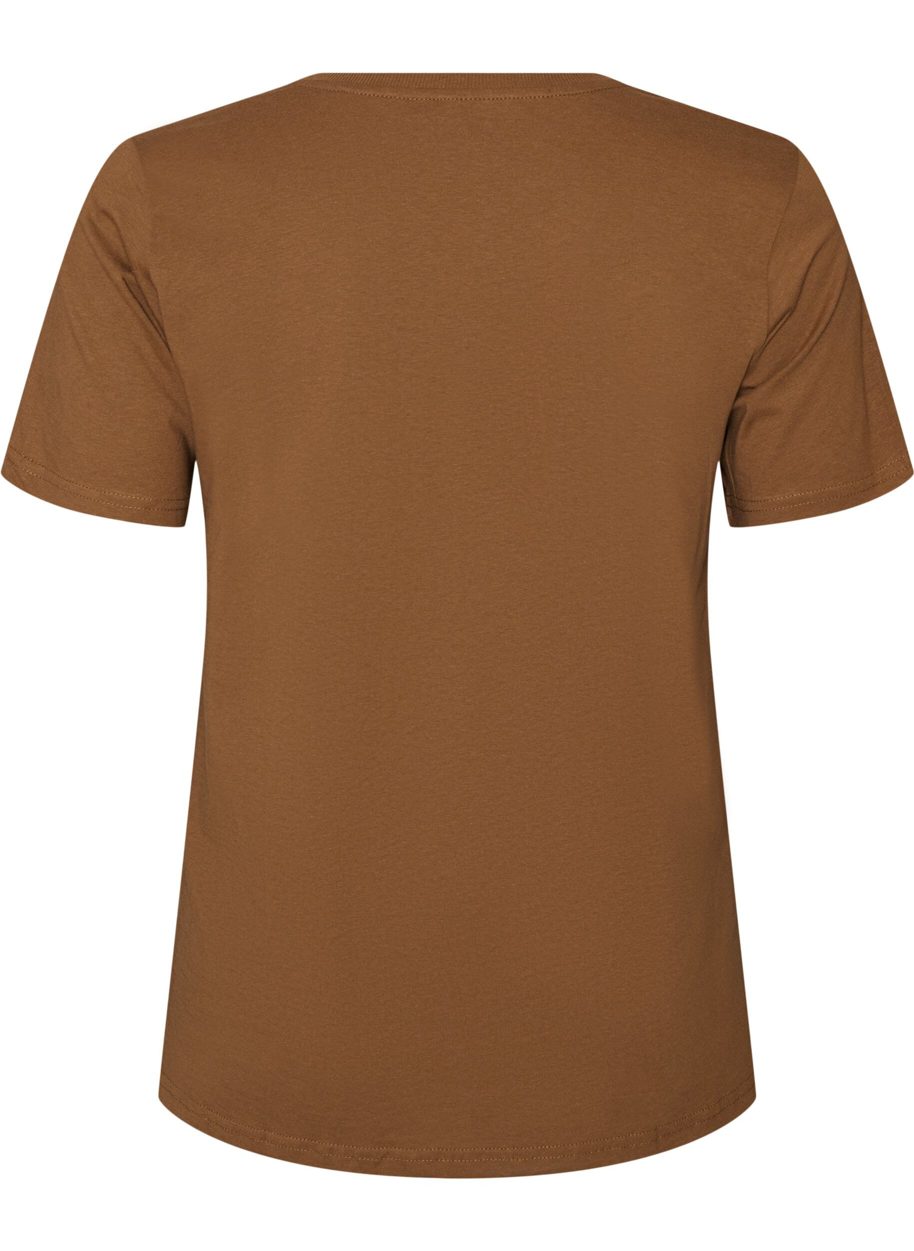 ZizziT-shirt i bomuld med printmotiv, Brun, Packshot image number 1