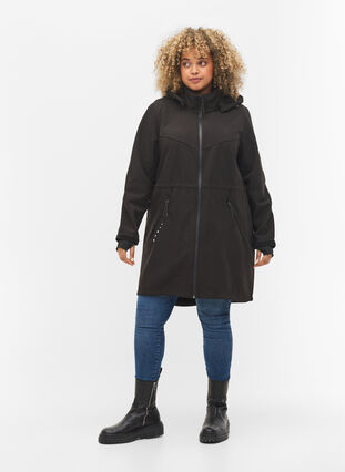 Softshell jakke med tilhørende fleecevest, Black Solid, Model image number 3