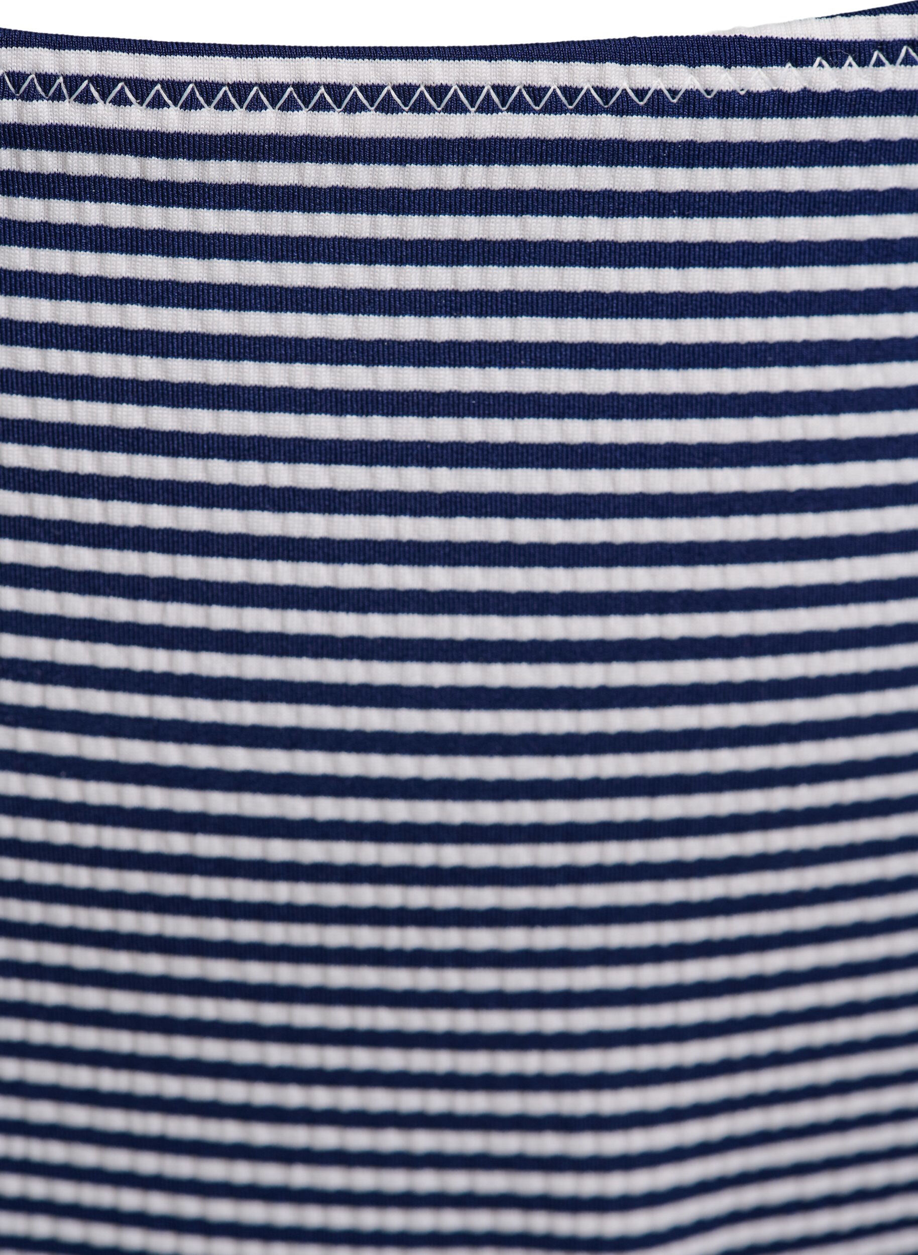 Zizzi Bikini trusse med stribet struktur og regul&aelig;r talje, Bl&aring;, Packshot image number 2