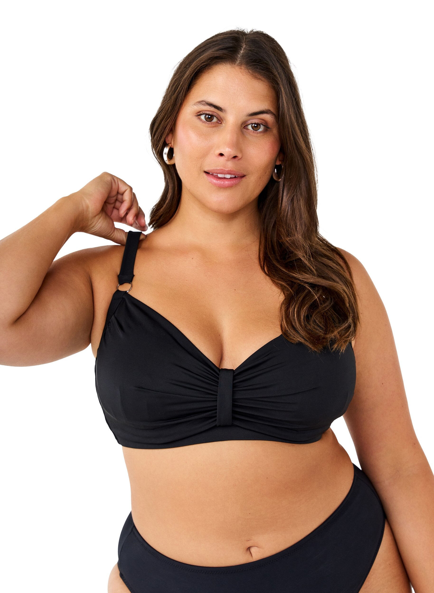 Bikini b&oslash;jle bh med draperinger, Sort, Model
