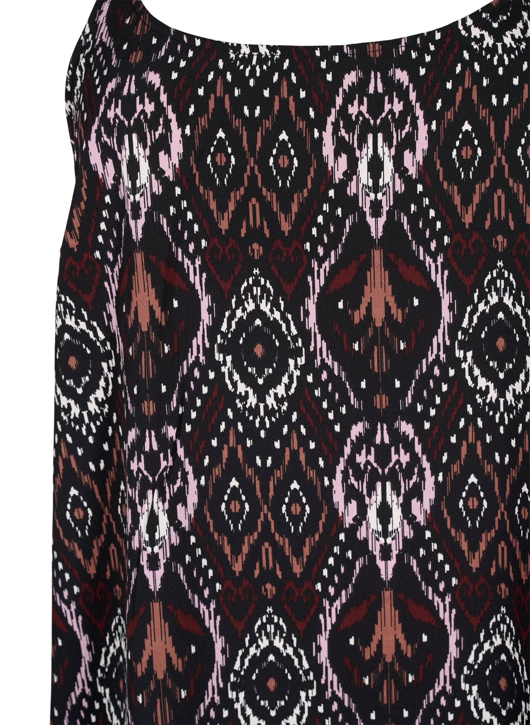 Zizzi FLASH - Top med print, Black Rose Ethnic, Packshot image number 2
