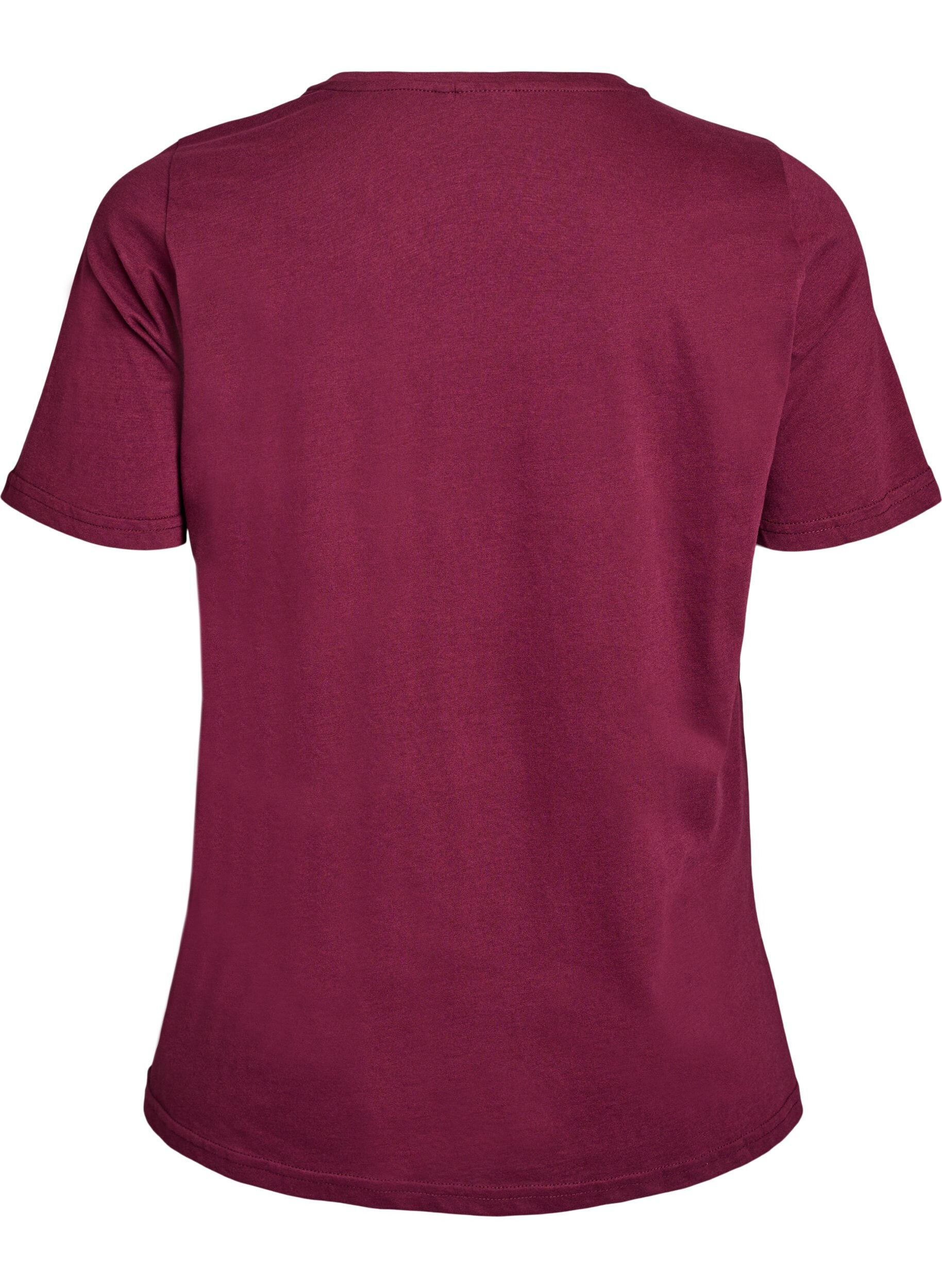 Zizzi T-shirt med motiv, R&oslash;d, Packshot image number 1