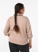 Strikbluse med flæsedekoreret polokrave, Beige, Model image number 2