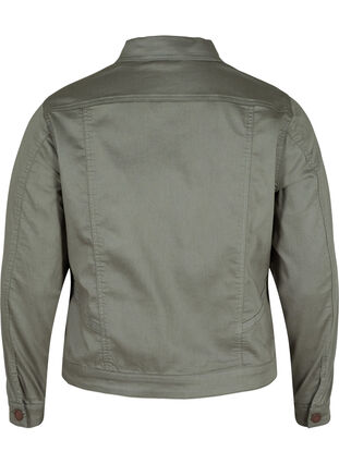 Kort farvet denim jakke, Agave Green, Packshot image number 1