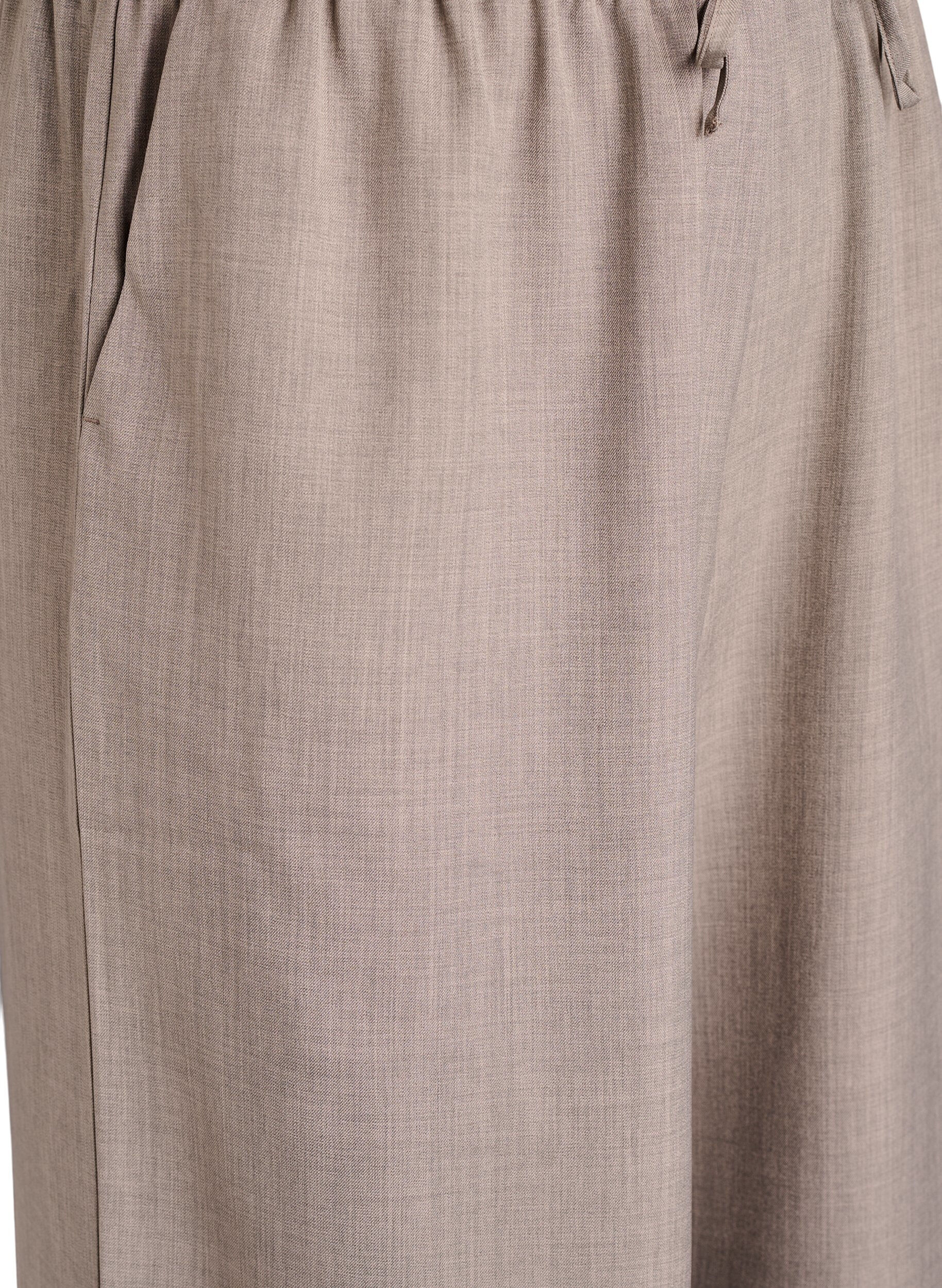 Zizzi Bukser med h&oslash;j talje og brede ben, Beige, Packshot image number 2