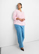 Bluse i bomuldsmusselin med broderi anglaise, Lyser&oslash;d, Model image number 3