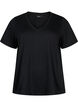 Kort&aelig;rmet basis t-shirt med v-hals, Sort, Packshot image number 0