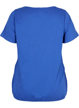 Bomulds t-shirt med korte ærmer, Dazzling Blue, Packshot image number 1