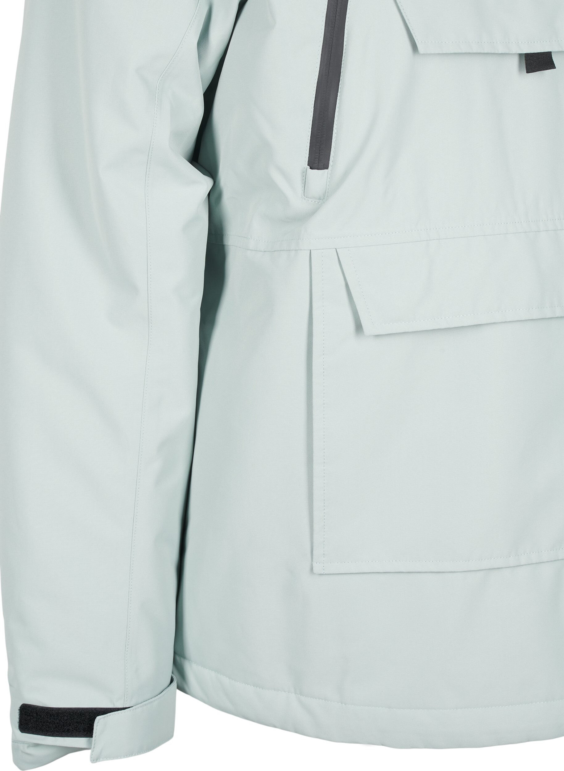 Zizzi Funktionel ski anorak med h&aelig;tte, Gr&oslash;n, Packshot image number 3