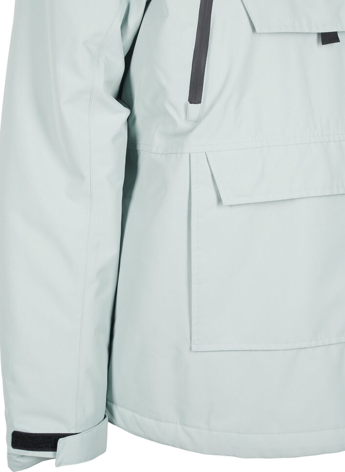 Funktionel ski anorak med hætte, Grøn, Packshot image number 3