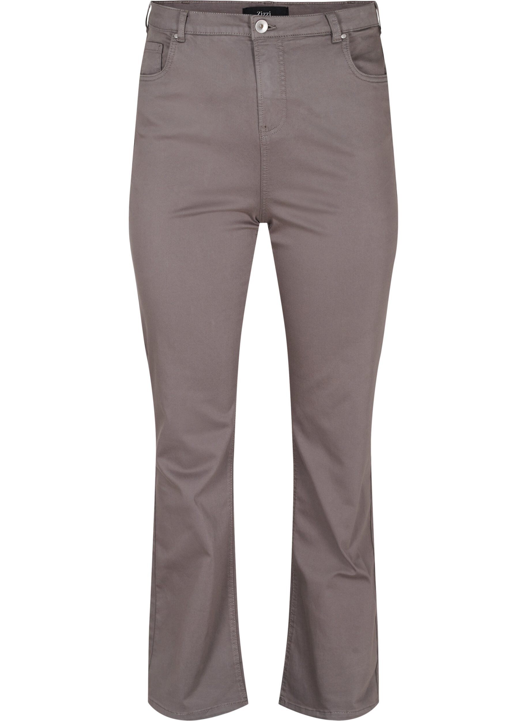 Zizzi Flared jeans med ekstra h&oslash;j talje, Gr&aring;, Packshot image number 0