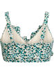 Blomstret bikini bh med fl&aelig;sedetaljer, Gr&oslash;n, Packshot image number 1