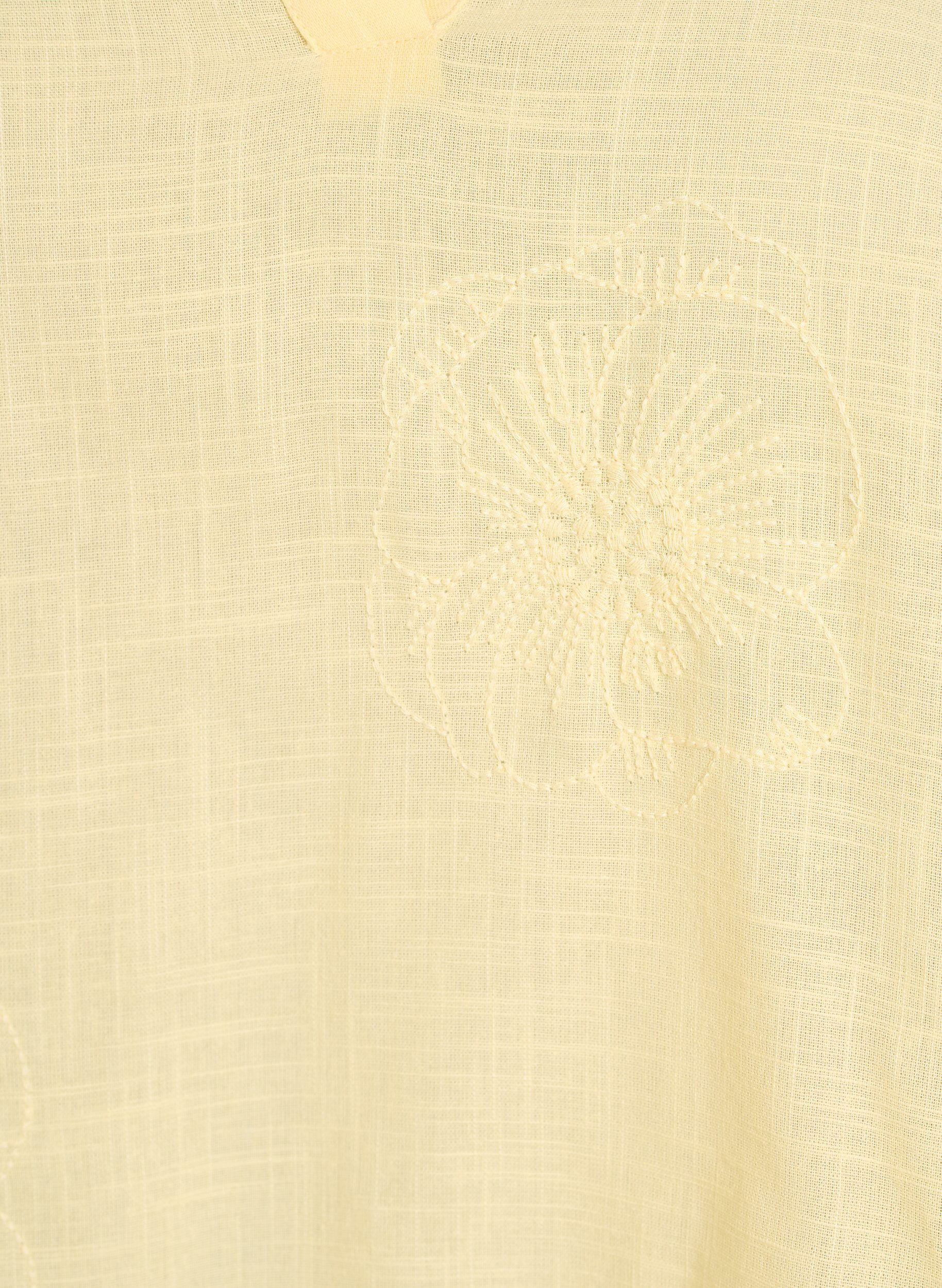 Zizzi Bluse i bomuld med broderede detaljer og 3/4 &aelig;rmer, Gul, Packshot image number 2