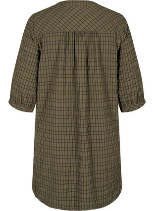 Ternet skjorte tunika med 3/4 ærmer, Ivy Green Check, Packshot image number 1