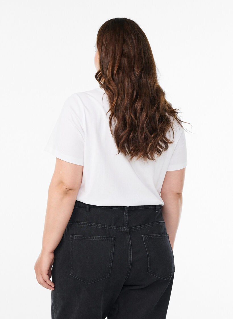 Bomulds t-shirt med frontmotiv, Hvid, Model image number 2