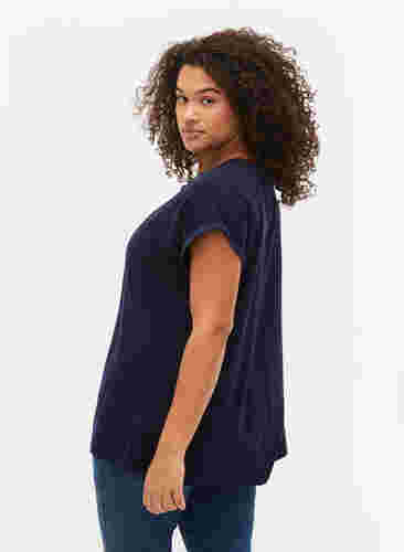 Kortærmet t-shirt i bomuldsblanding, Navy Blazer, Model image number 1