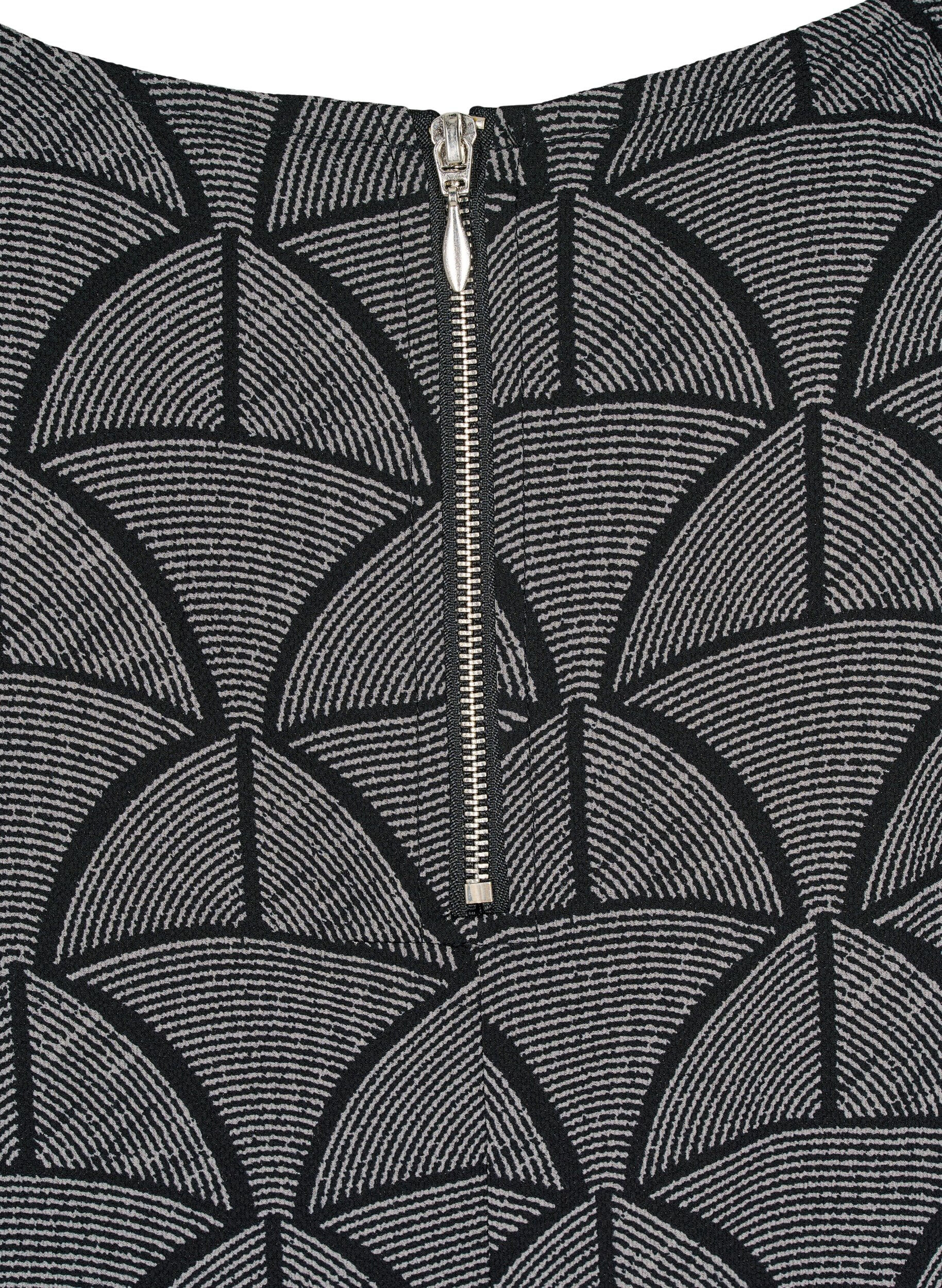 Zizzi Kort&aelig;rmet bluse med print, Black Grey Graphic , Packshot image number 5