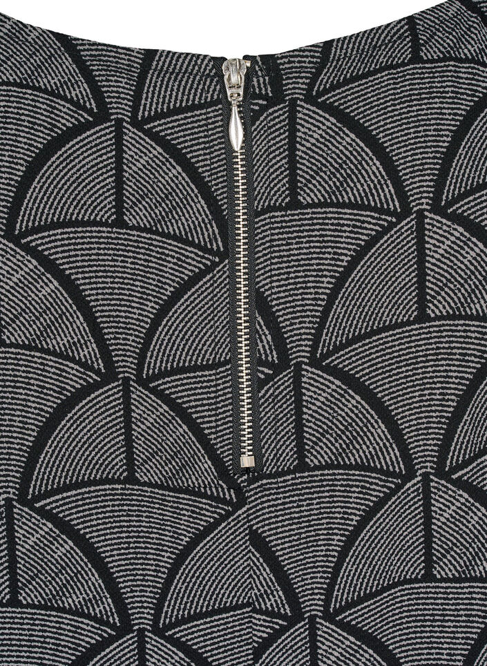 Kortærmet bluse med print, Black Grey Graphic , Packshot image number 5