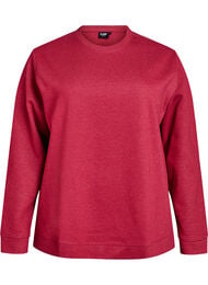Sweatshirt med rund hals, R&oslash;d